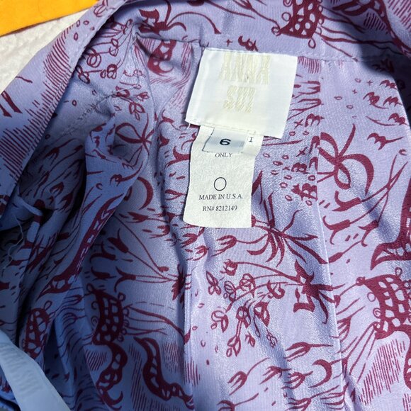 ANNA SUI 100% Silk Vintage inspired Pleated Midi Skirt - Picture 7 of 11